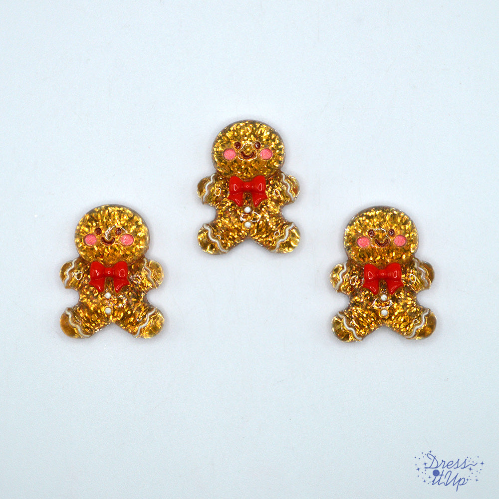 Sugar and Spice Resin Sparkly Gingerbread Holiday Baking Themed Embellishments