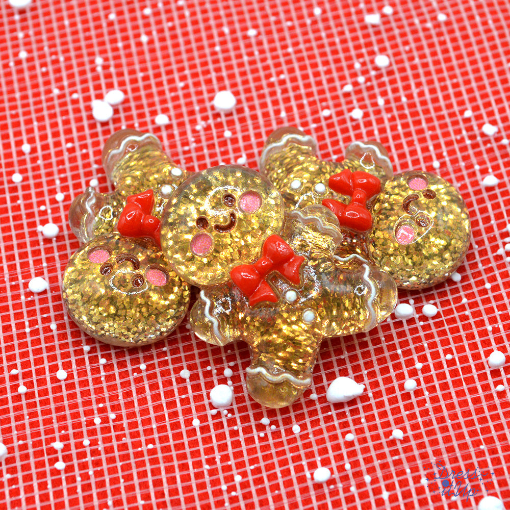 Sugar and Spice Resin Sparkly Gingerbread Holiday Baking Themed Embellishments