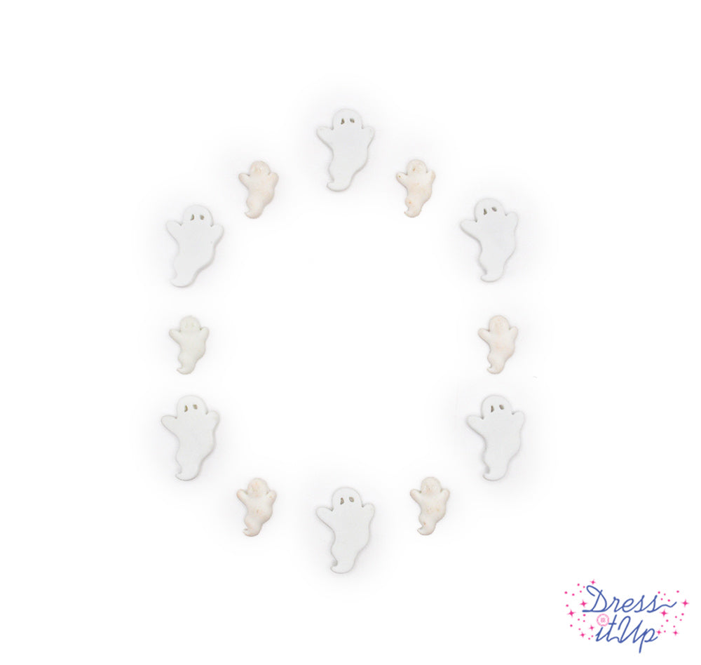 The Boo Crew White Halloween Ghost Embellishments