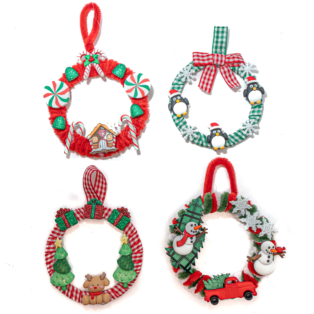 DIY Christmas Ornament Kit Wood Rings, 100+ pieces Makes 8 Ornaments