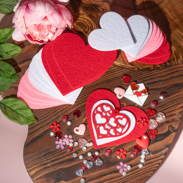 Valentine Heart Craft Kit – Garland Kit or Heart Embellishment Assortment