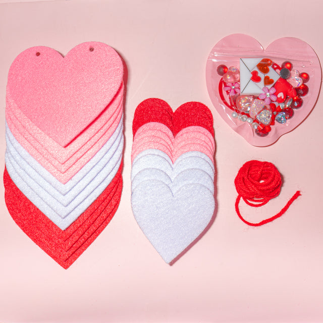 Valentine Heart Craft Kit – Garland Kit or Heart Embellishment Assortment