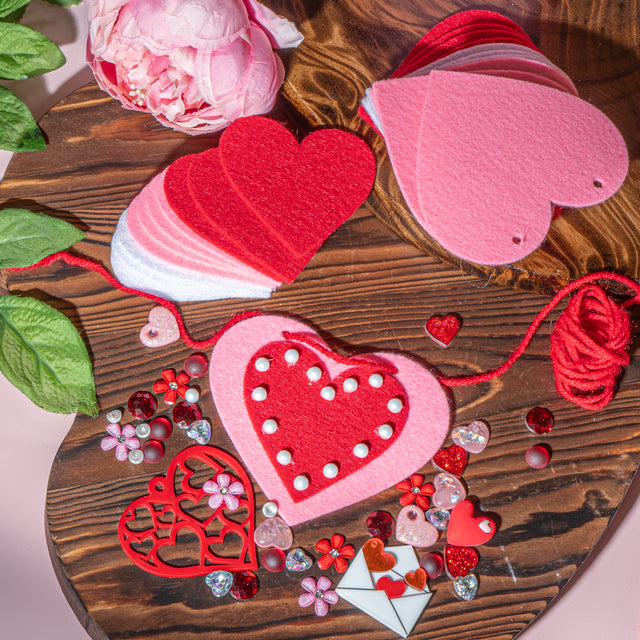 Valentine Heart Craft Kit – Garland Kit or Heart Embellishment Assortment