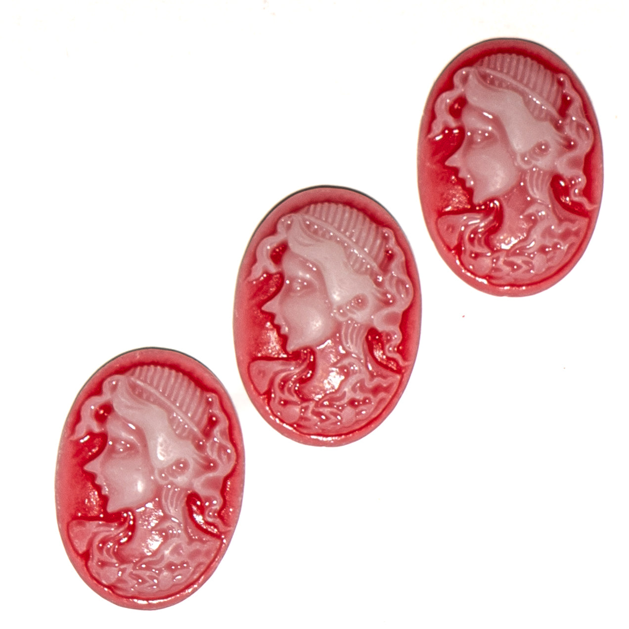 Victorian Cameo Portrait Flat-Back Resin Embellishments 3 Piece Pack