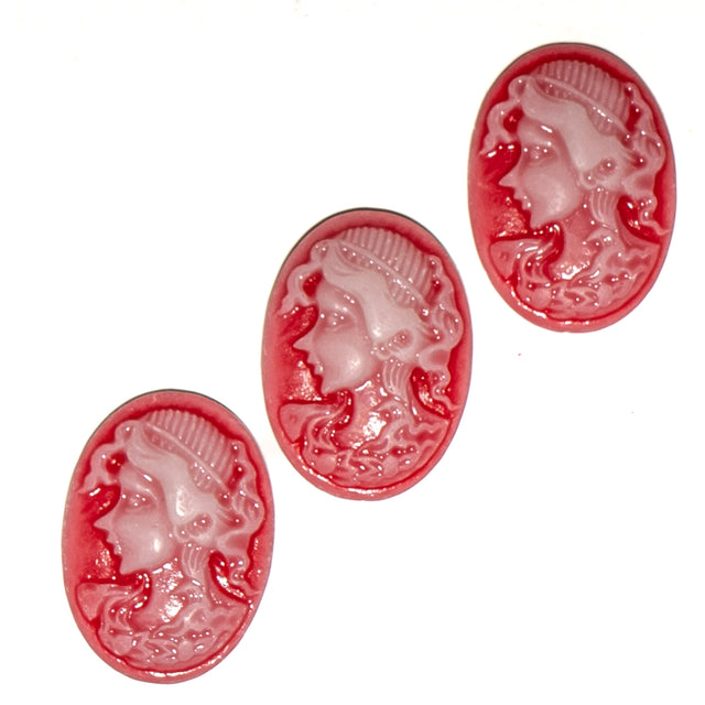 Victorian Cameo Portrait Flat-Back Resin Embellishments 3 Piece Pack
