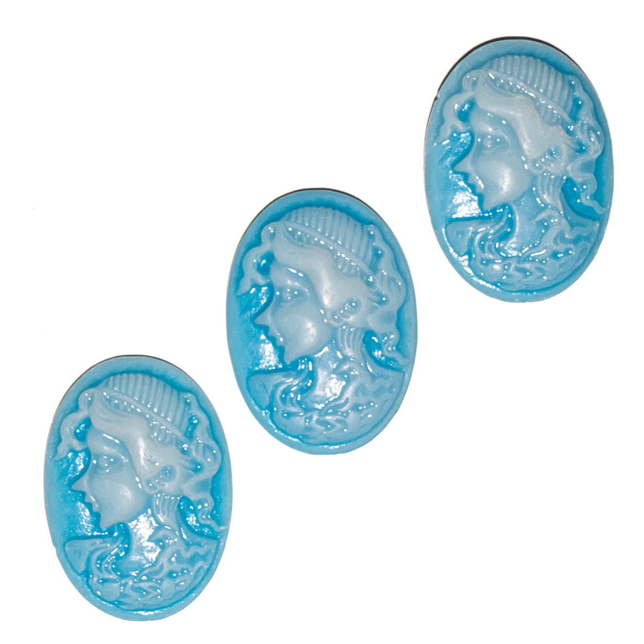 Victorian Cameo Portrait Flat-Back Resin Embellishments 3 Piece Pack