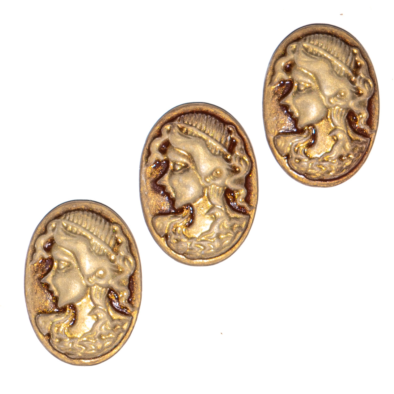 Victorian Cameo Portrait Flat-Back Resin Embellishments 3 Piece Pack