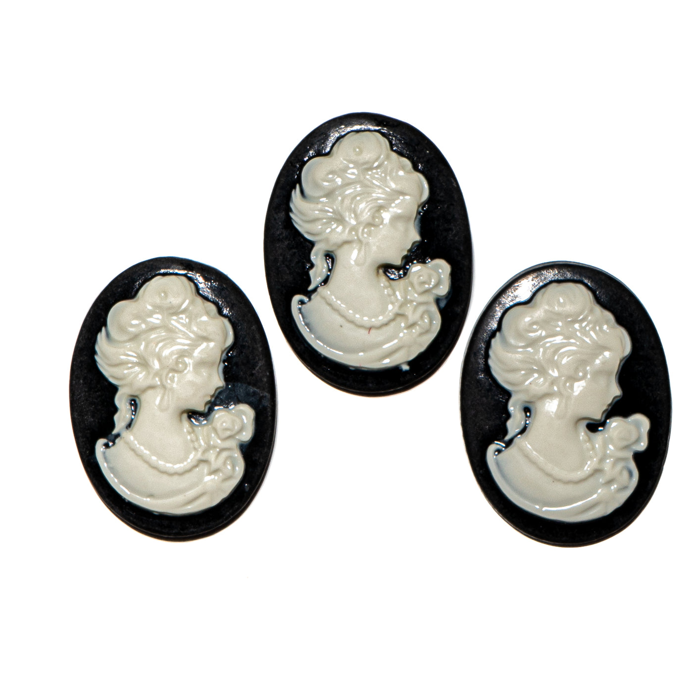 Cameo Singles- 3 pieces Victorian Antique Cameo Buttons