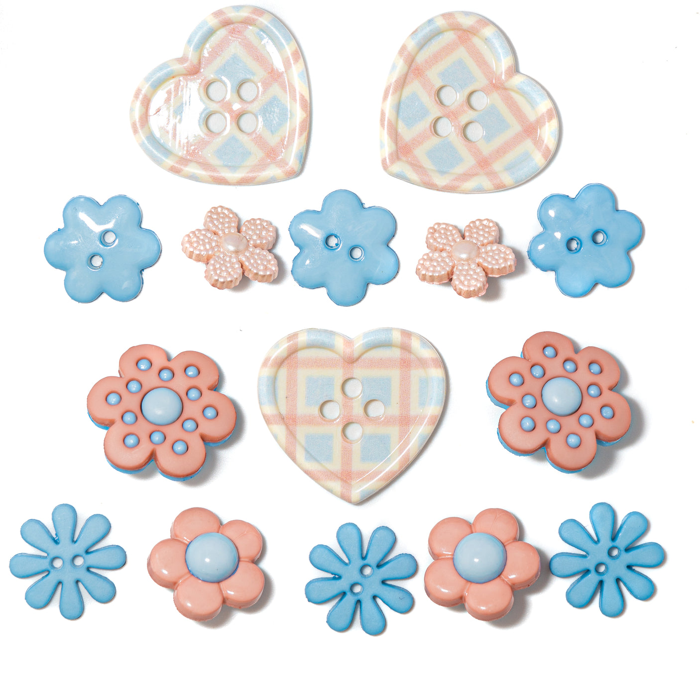 Vintage Coastal Blue Button Embellishment Mix