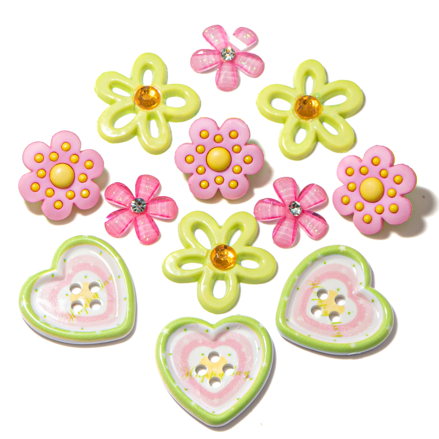 Neon Garden Button Embellishment Mix