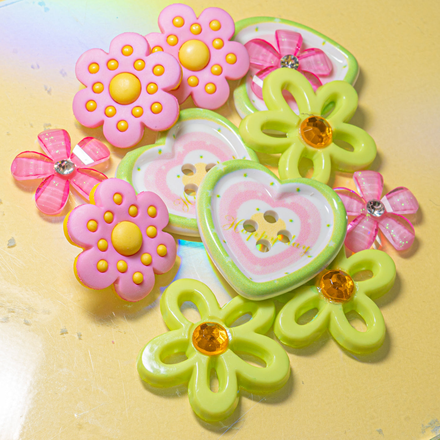 Neon Garden Button Embellishment Mix