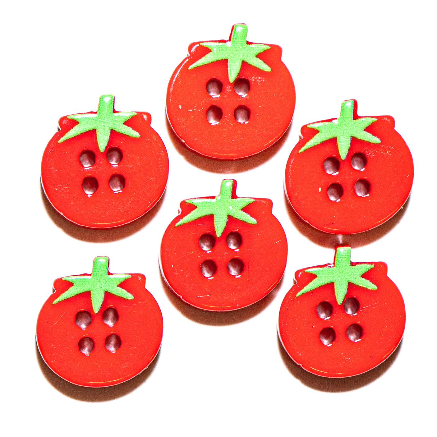 Tomato Printed 4-Hole Buttons