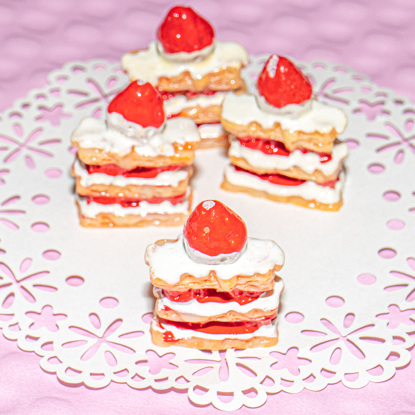 Strawberry Birthday Cake Cabochon
