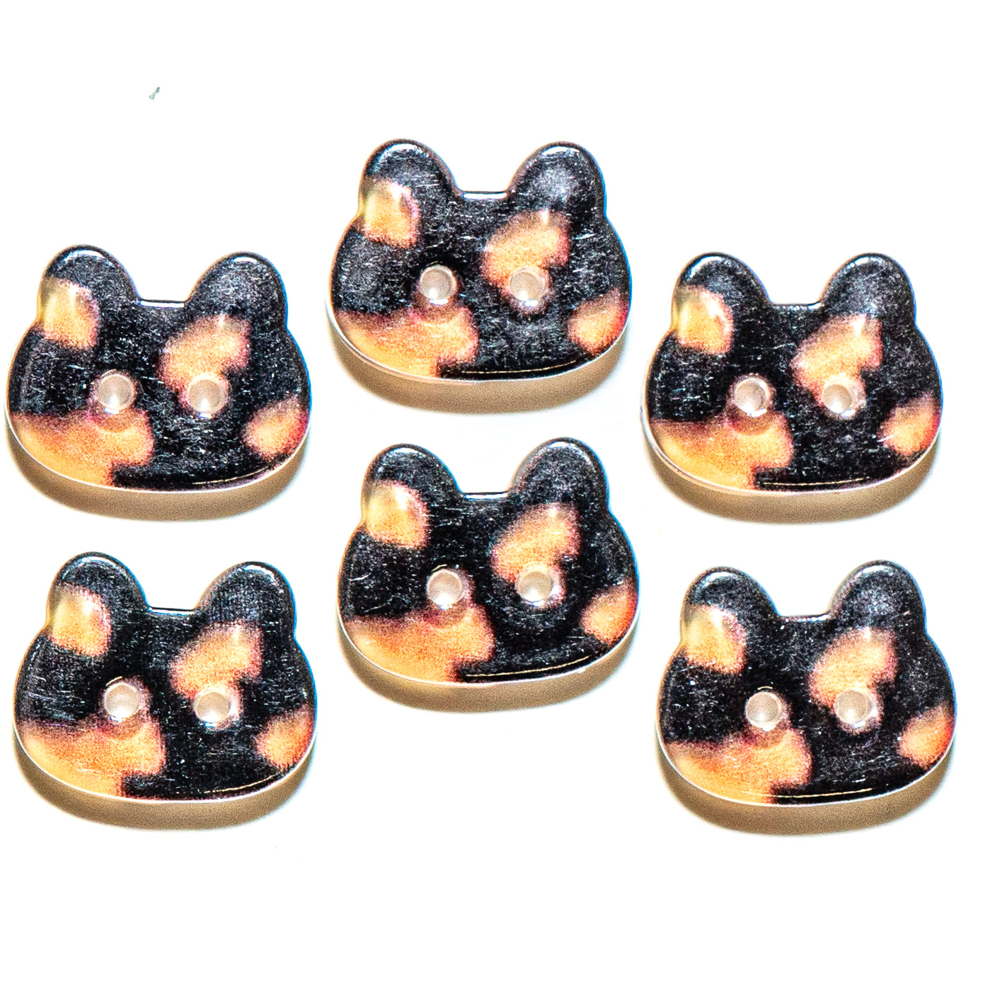 Tortoiseshell Cat Printed 2-Hole Buttons