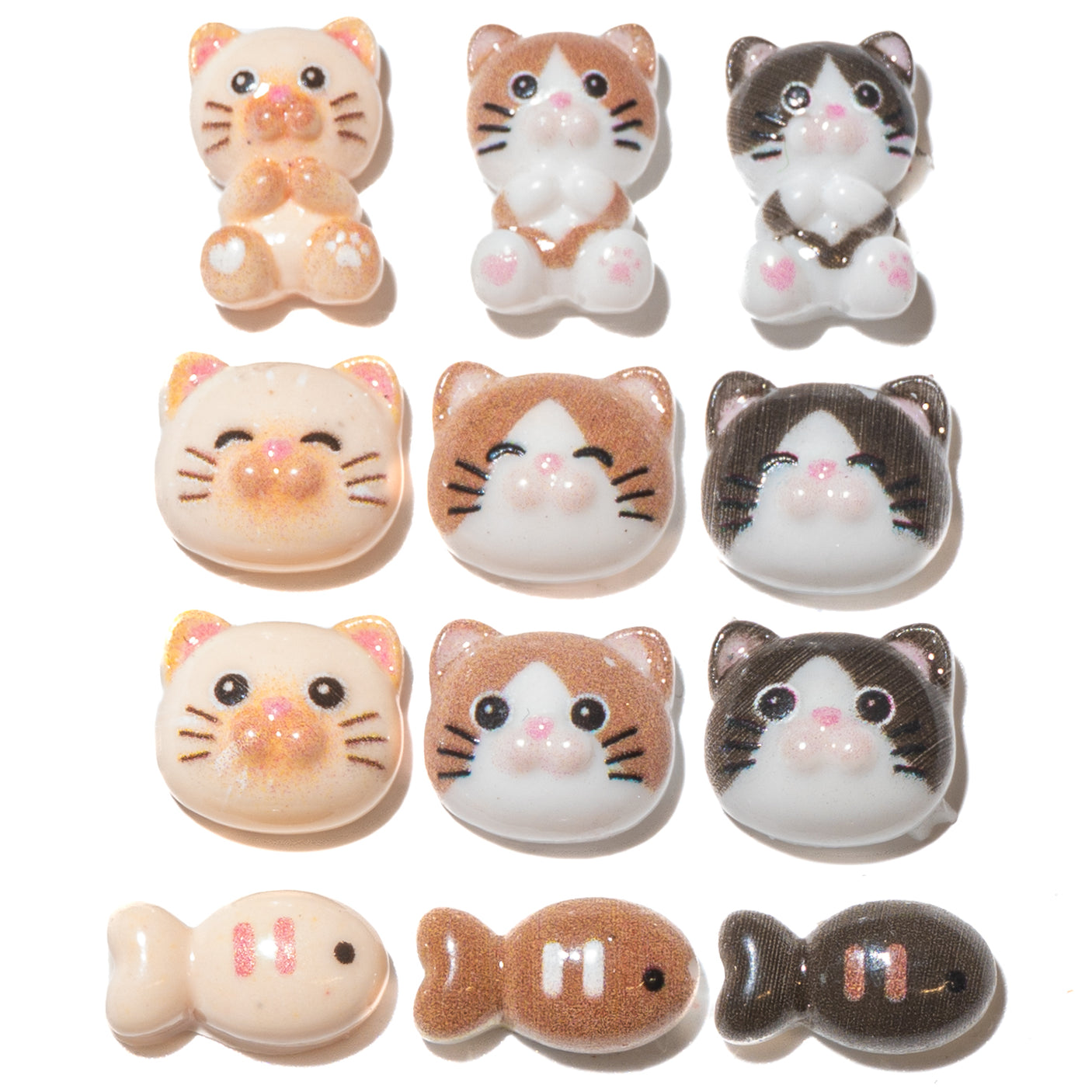 Tiny Cat Faces Resin Craft Embellishments