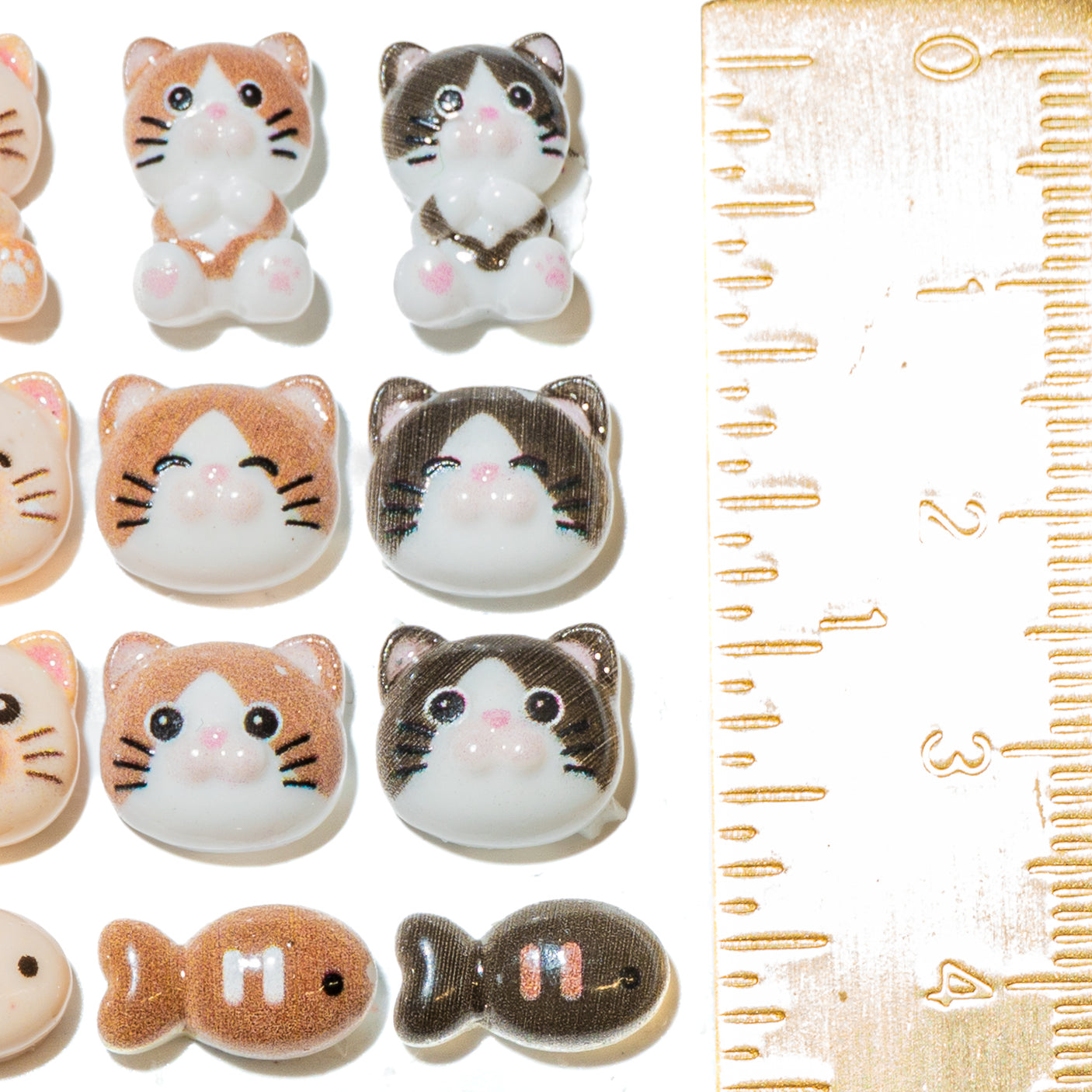 Tiny Cat Faces Resin Craft Embellishments