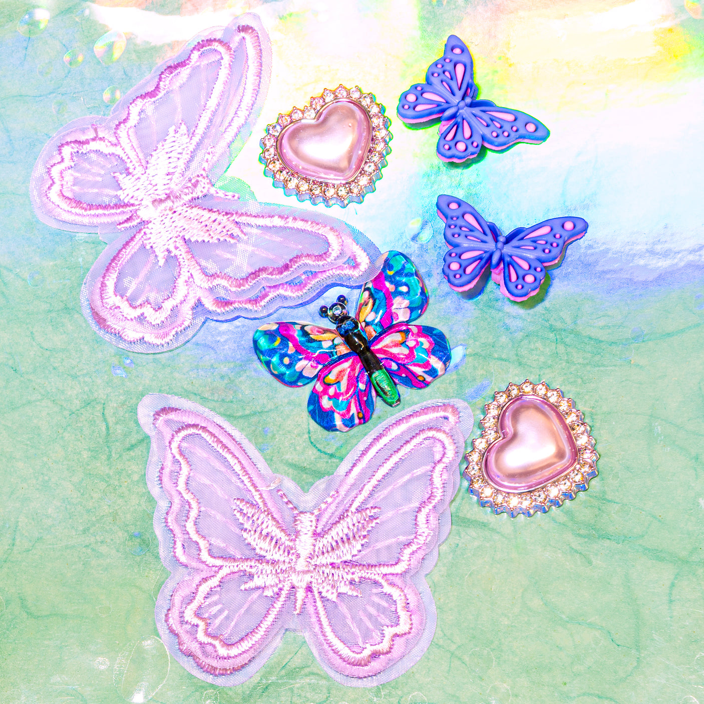 Elegant Purple Butterfly Embellishment Mix