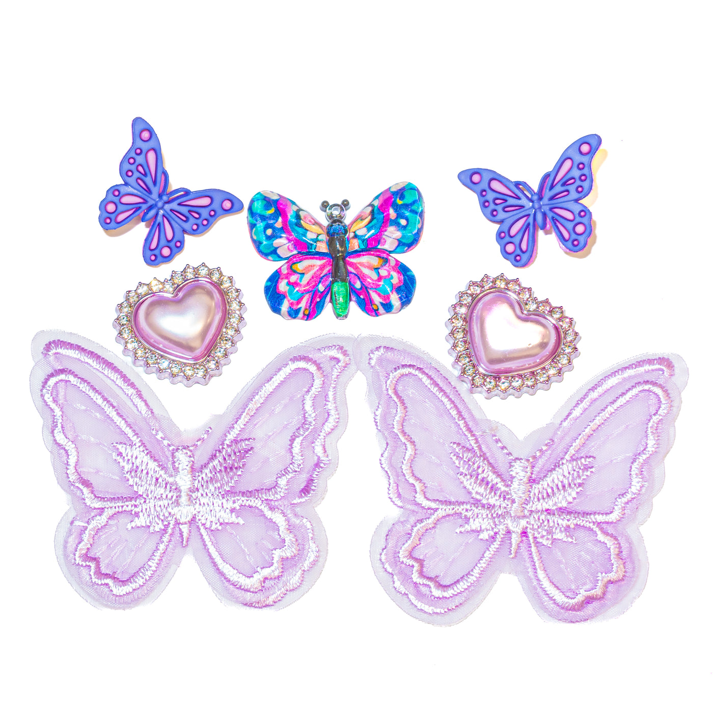 Elegant Purple Butterfly Embellishment Mix