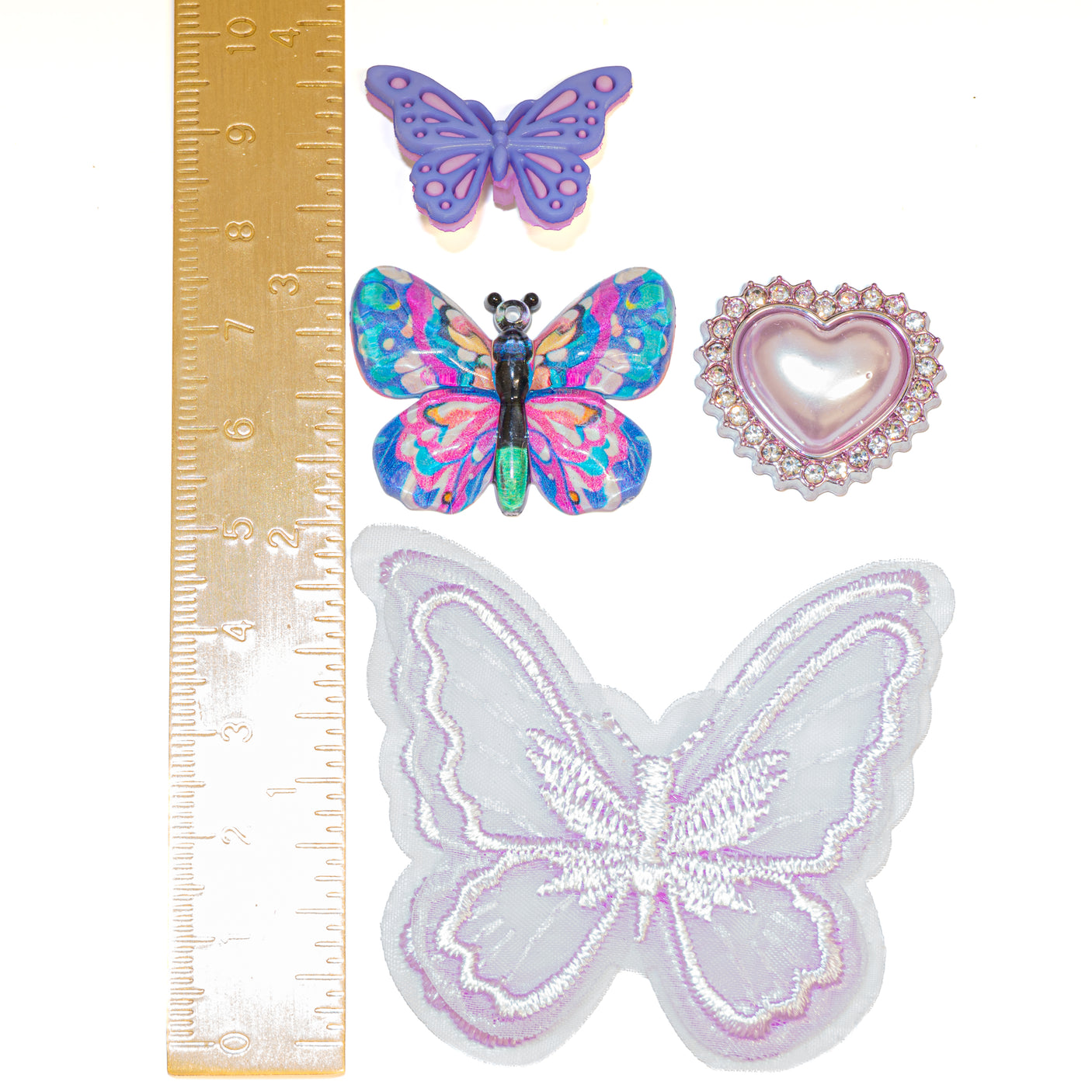 Elegant Purple Butterfly Embellishment Mix