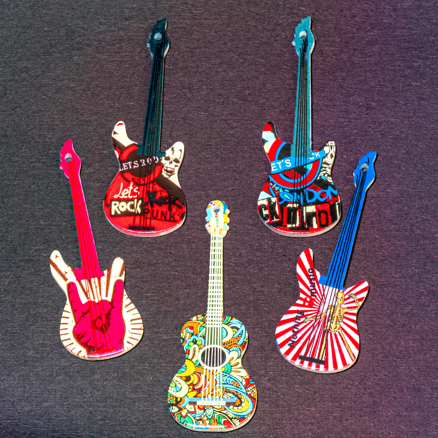 Rock Star Guitar Acrylic Embellishment Mix