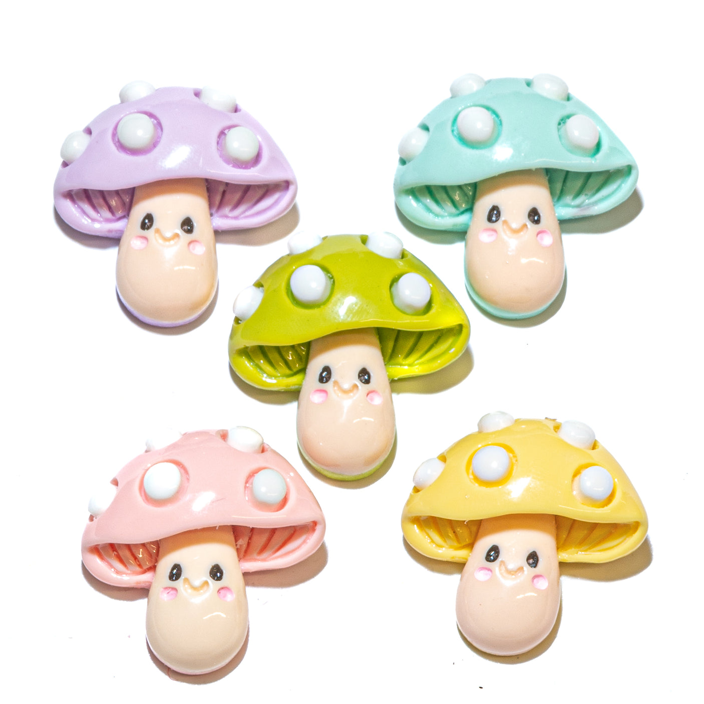 Pastel Mushrooms Resin Craft Embellishments
