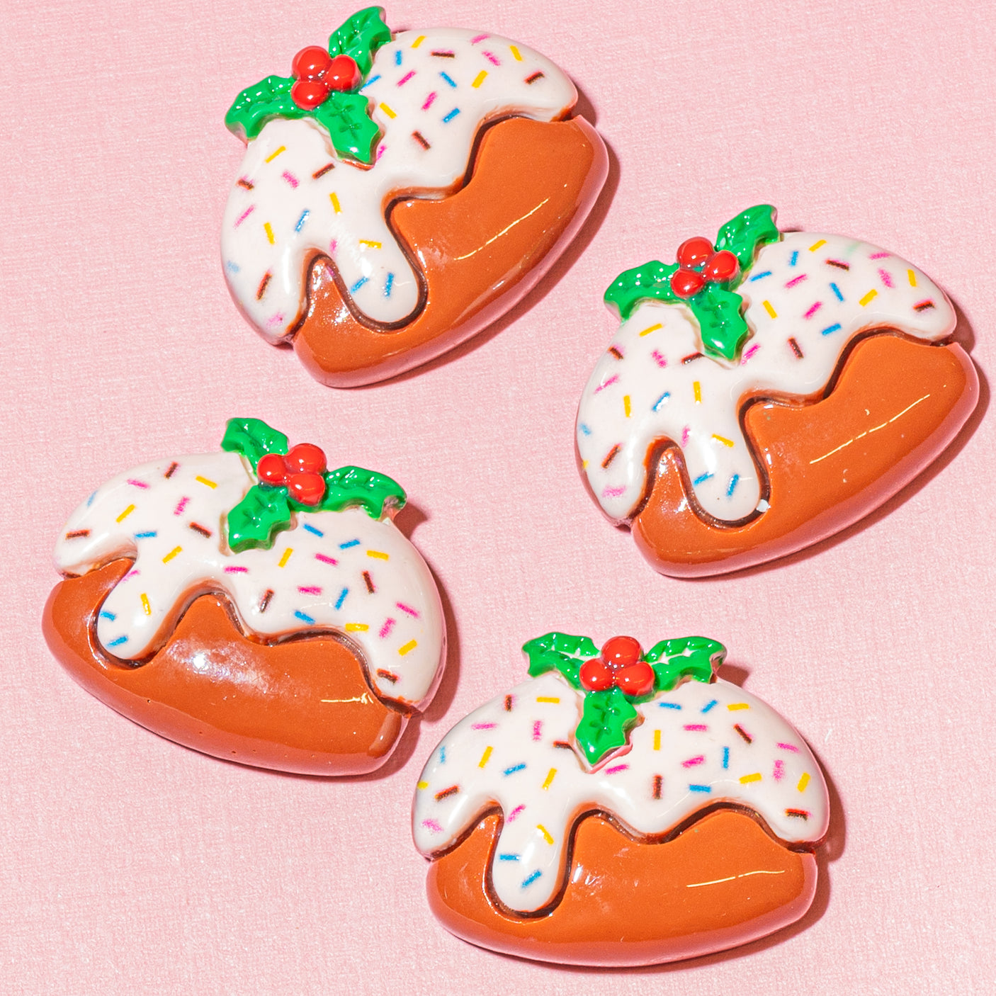Holiday Fruit Cake Resin Buttons
