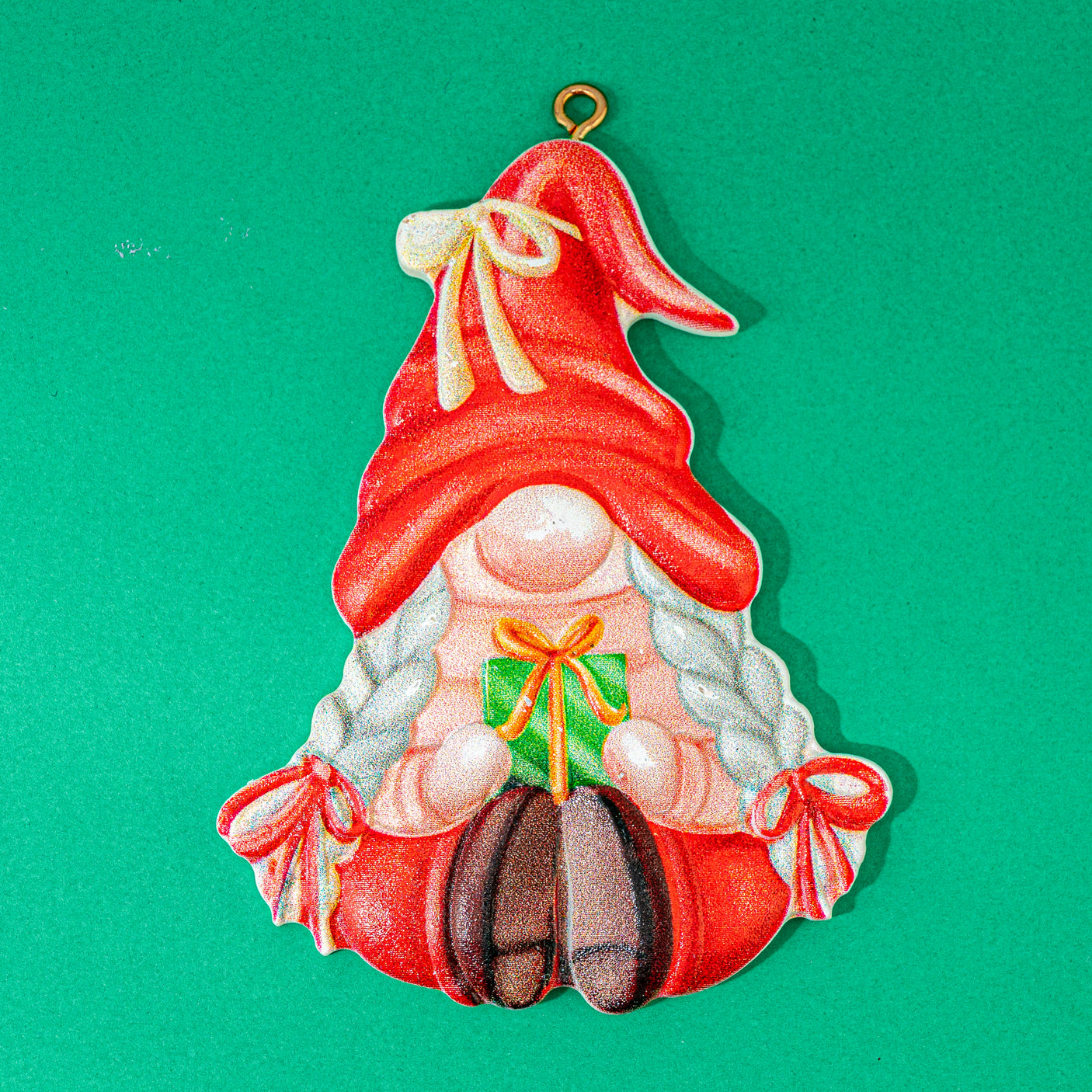 Jolly Santa Gnome Resin Christmas Ornaments