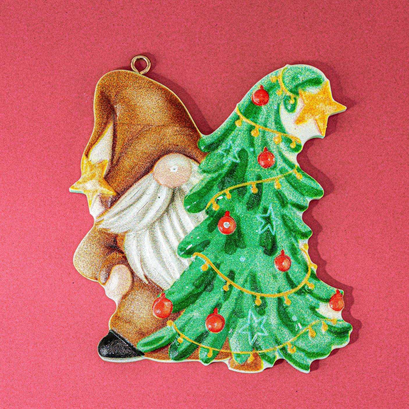 Jolly Santa Gnome Resin Christmas Ornaments