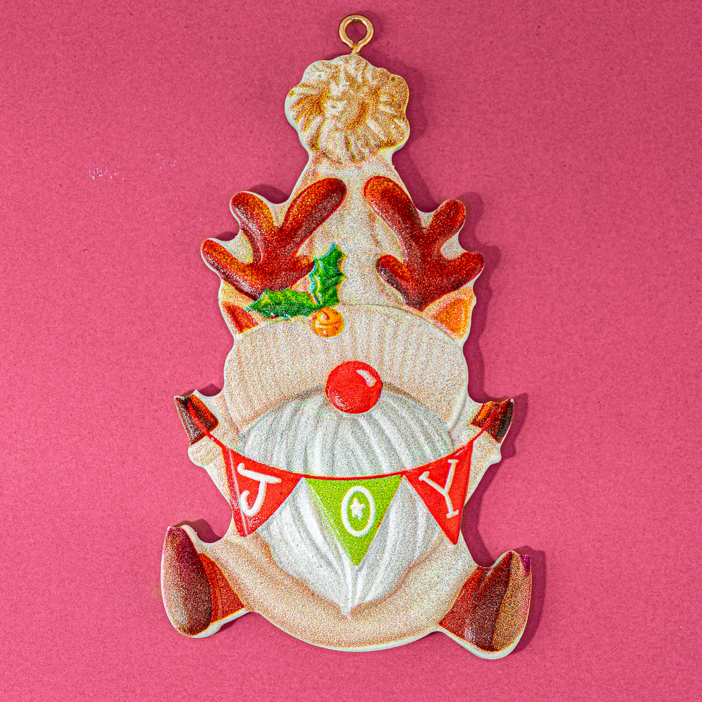 Jolly Santa Gnome Resin Christmas Ornaments