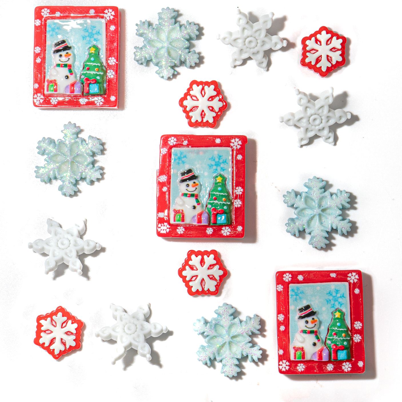 Frosty Holiday Flat Back Embellishment Pack