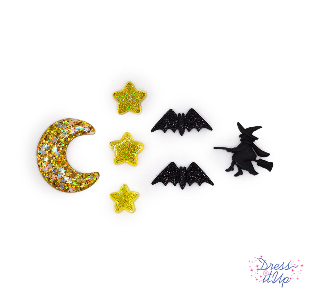 Witch Way To The Candy Sparkly Halloween Themed Embellishments