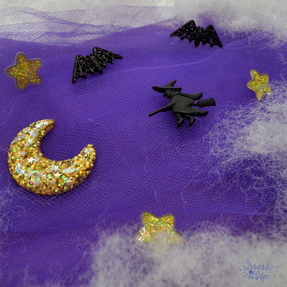 Witch Way To The Candy Sparkly Halloween Themed Embellishments