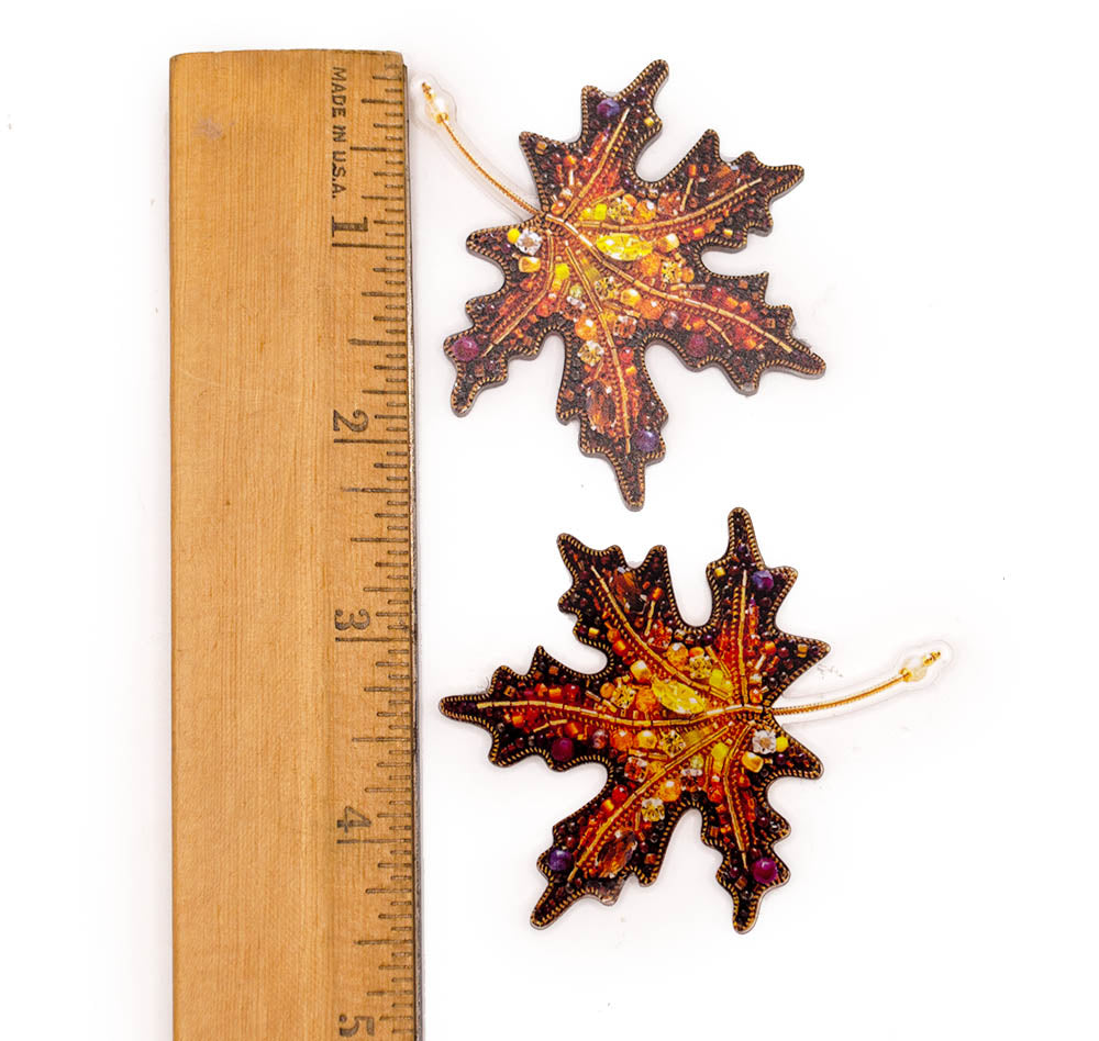 Red Acrylic Maple Leaf Flatback Craft Embellishments