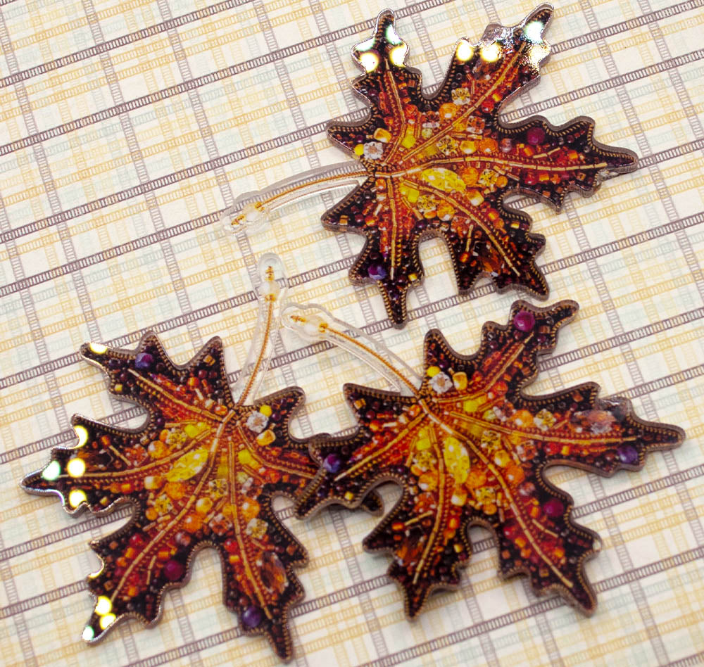 Red Acrylic Maple Leaf Flatback Craft Embellishments
