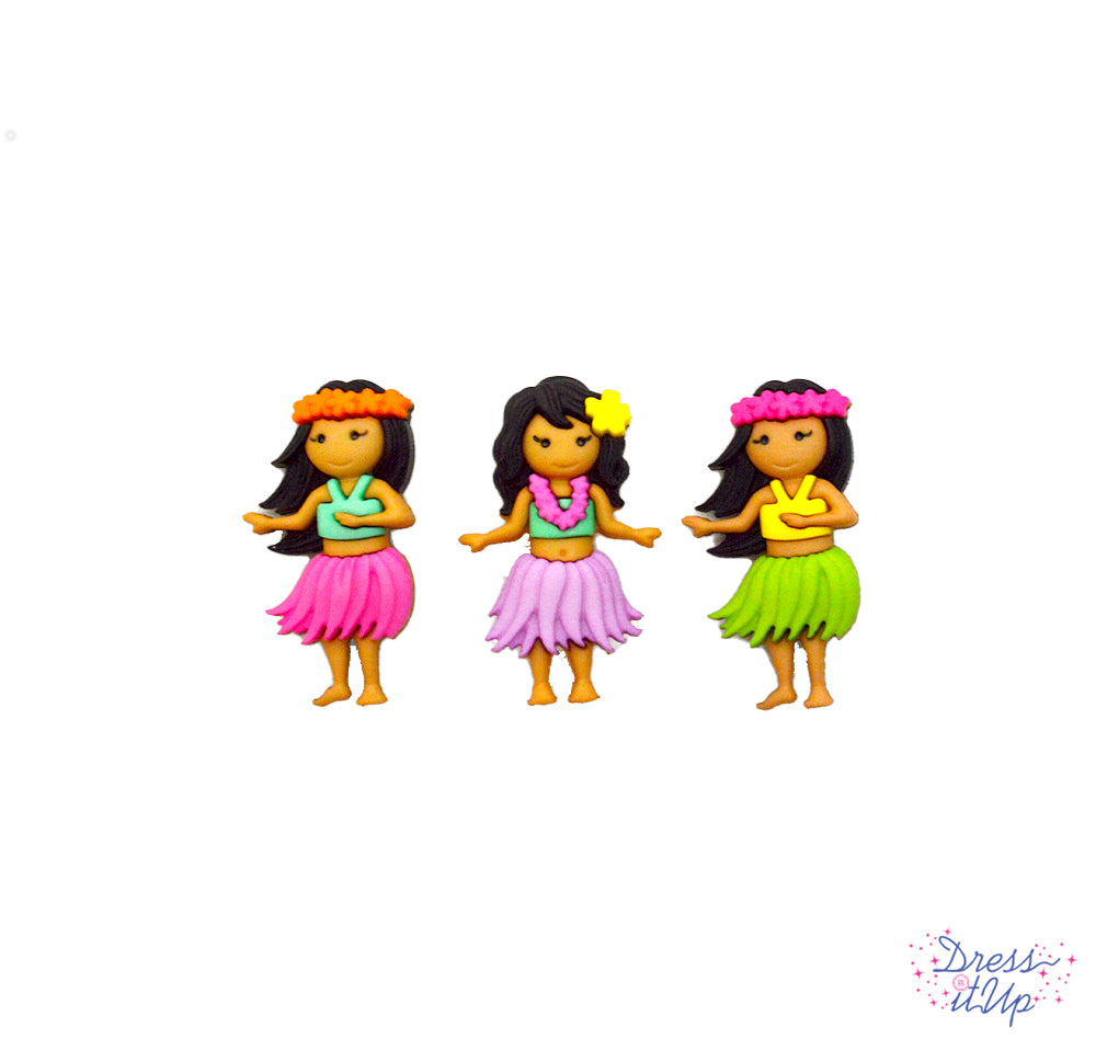 hula girl craft buttons for wood, paper, and fabric crafts
