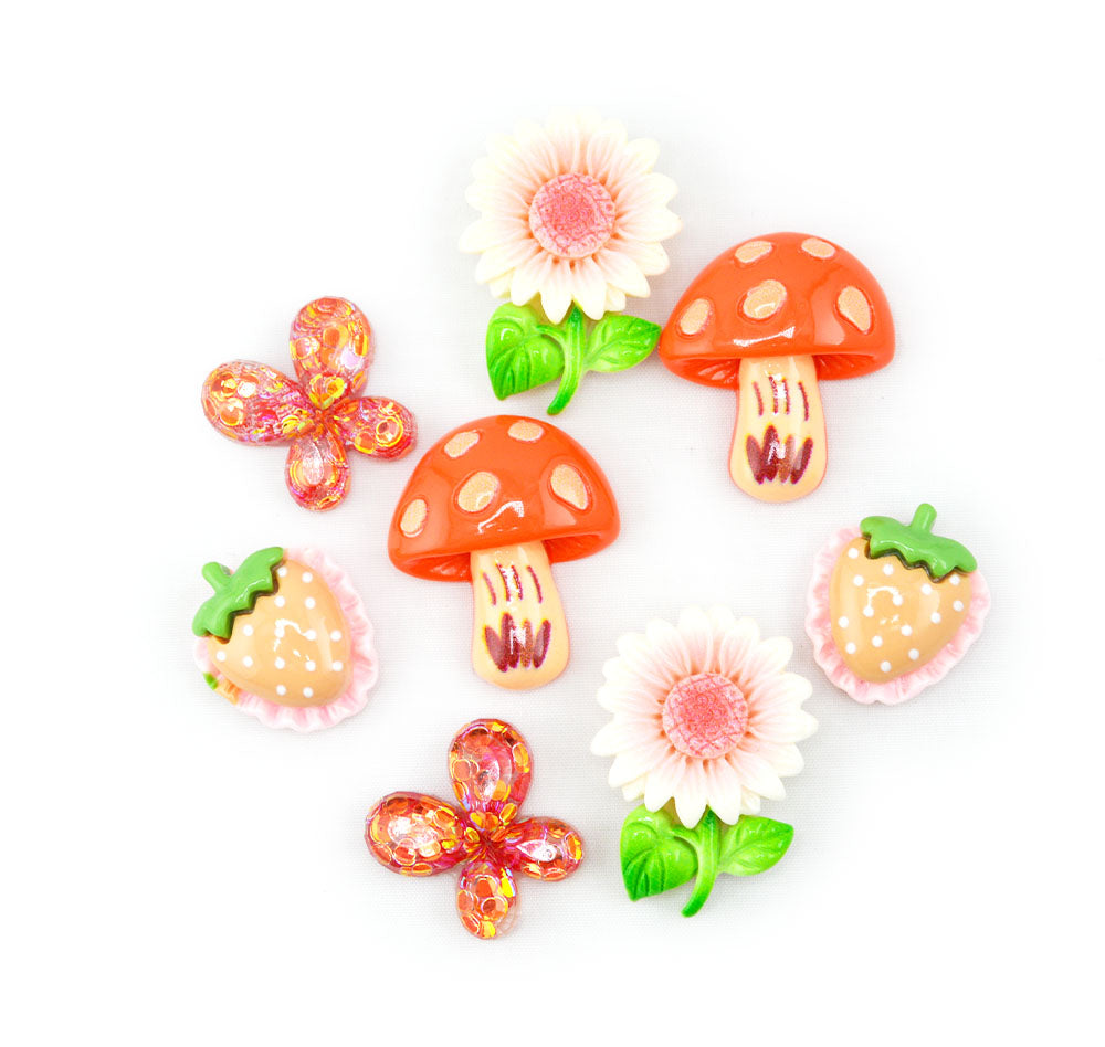 Mushrooms and Blooms Resin Craft Embellishments