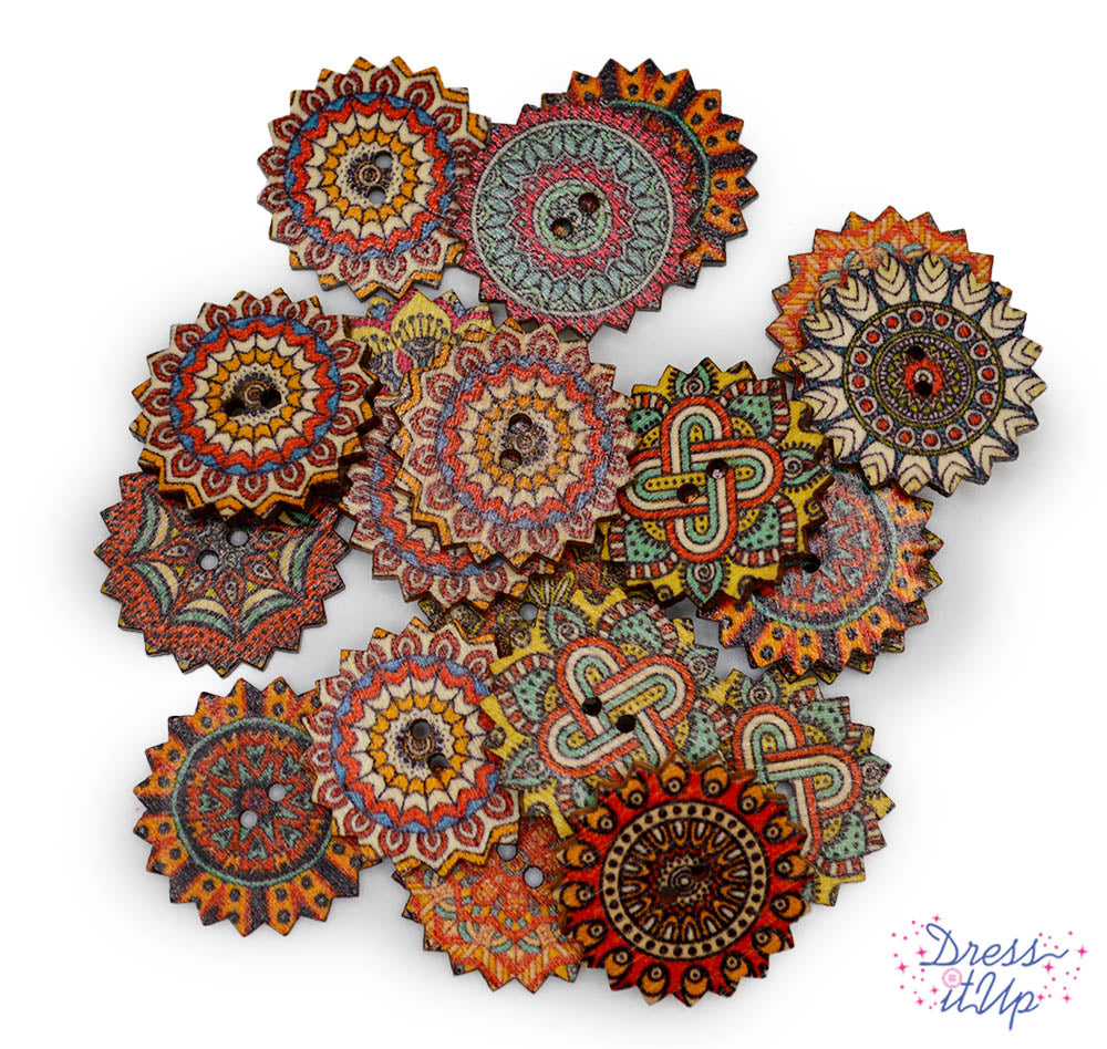 Bohemian Chic Wood Buttons