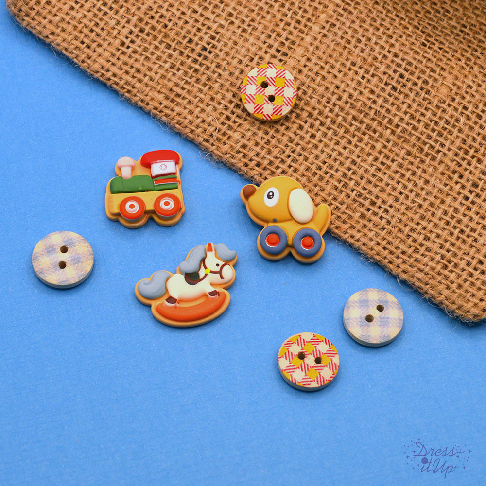 Features a train, rocking horse and wheely dog perfect for nursery projects