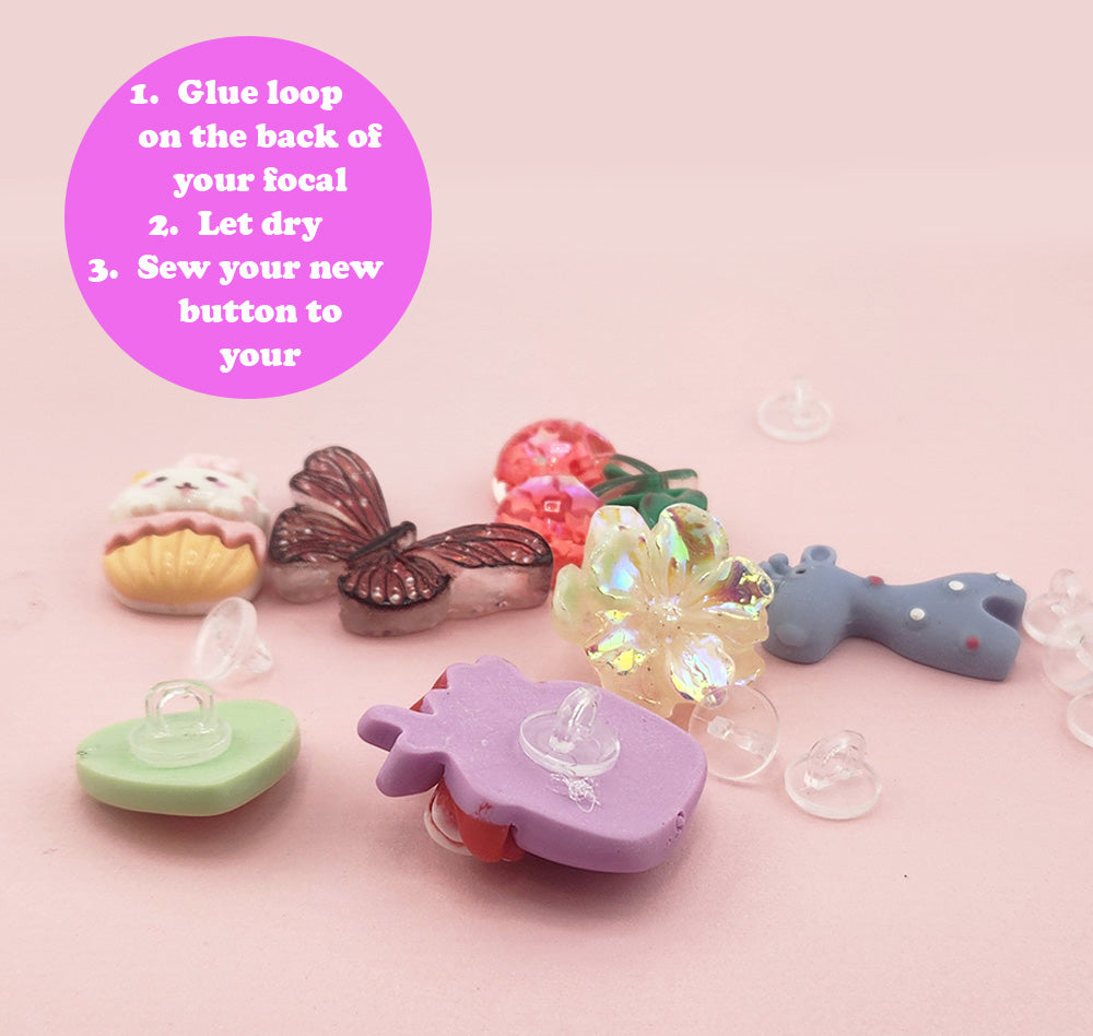 Make a Button- Glue on Button Loops