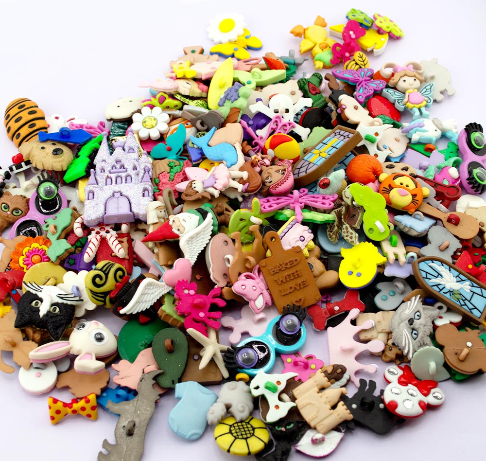 Mystery Mix Loop Back Buttons Half Pound 200+ Pieces