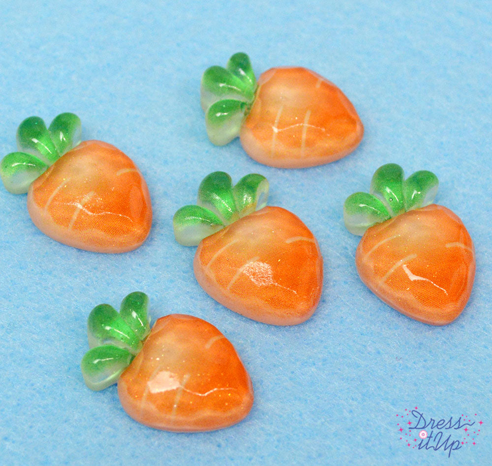Resin flat-back baby carrots perfect for garden crafts and kitchen decor