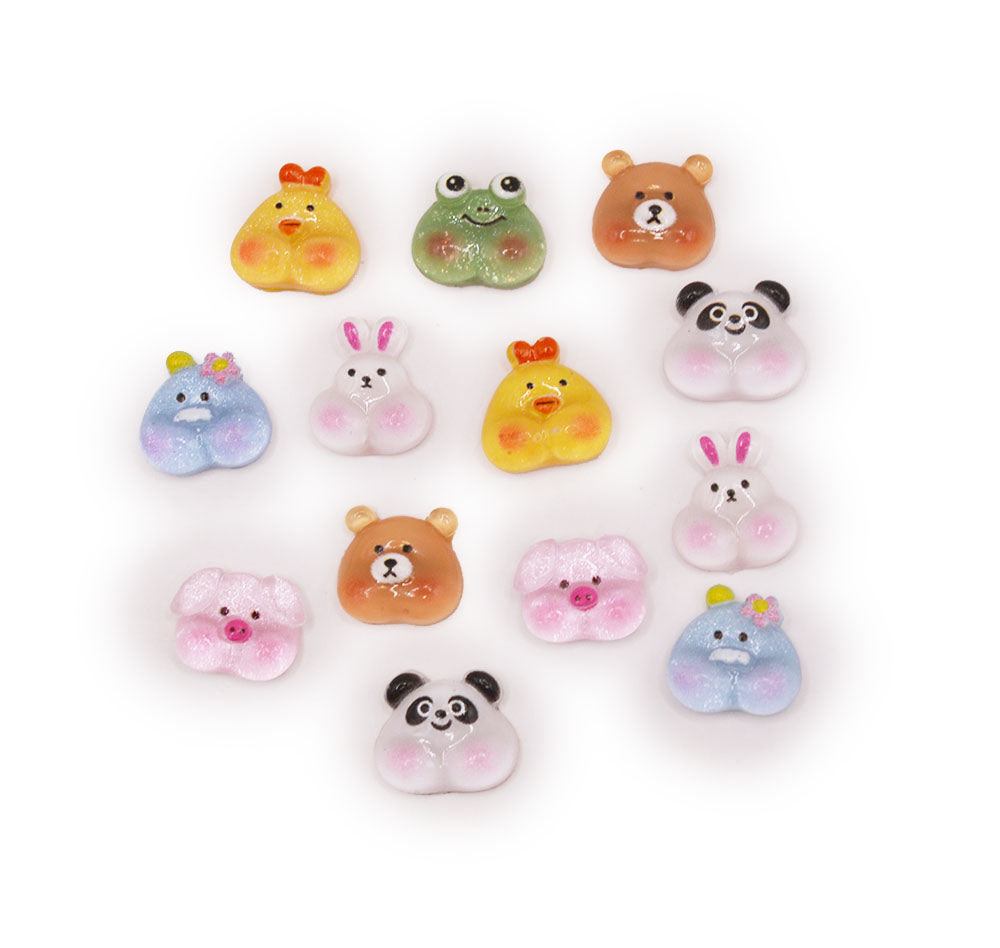 seven style of chubby cute animal craft embellishments for paper or wood crafting.
