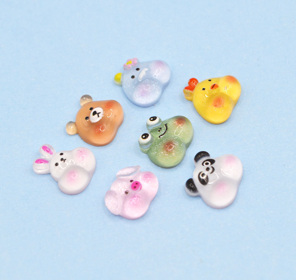 seven style of chubby cute animal craft embellishments for paper or wood crafting.