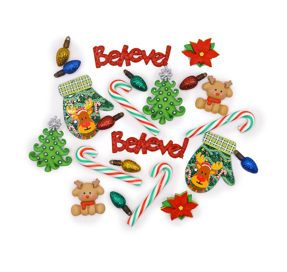 Classic Christmas Cheer Embellishment Pack 22 Pieces