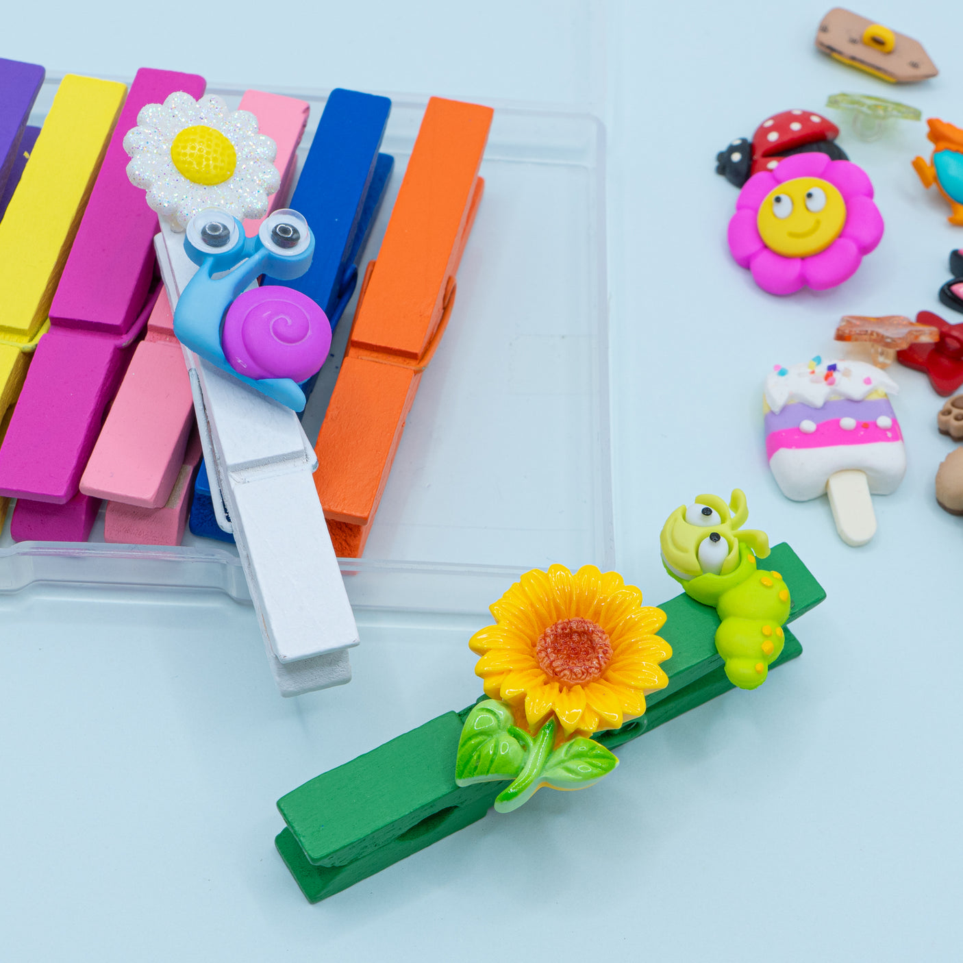 DIY Magnetic Wood Clips Craft Kit Multicolor