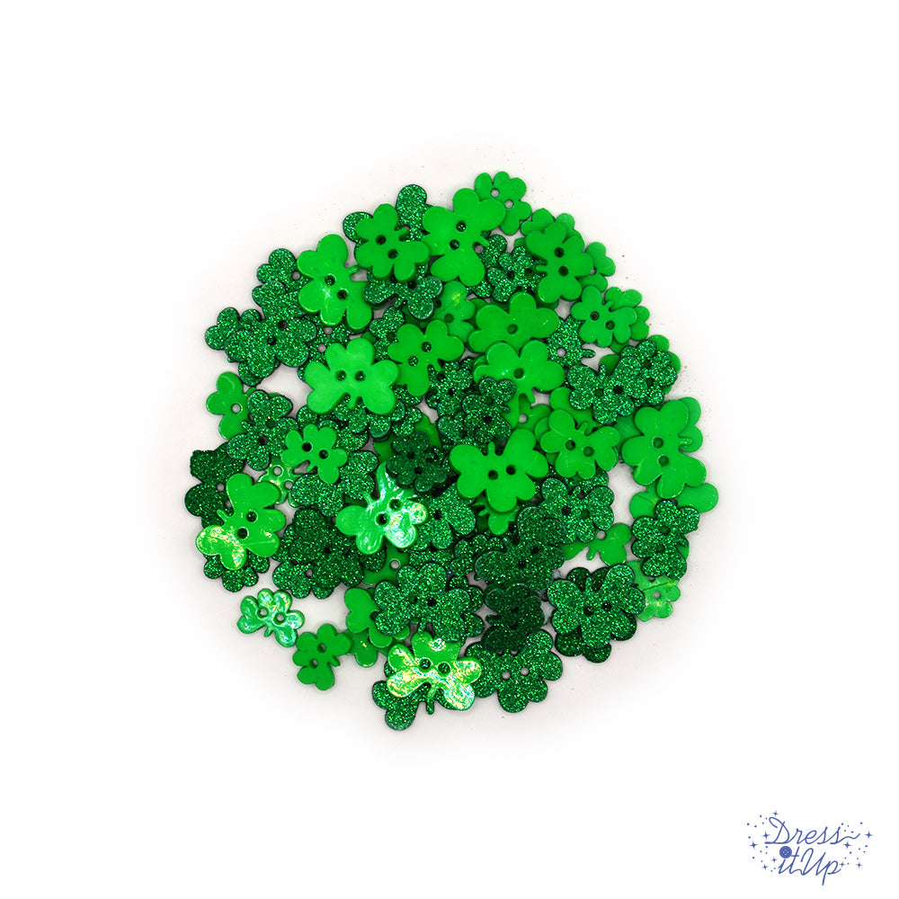 80 piece shamrock green craft embellishments