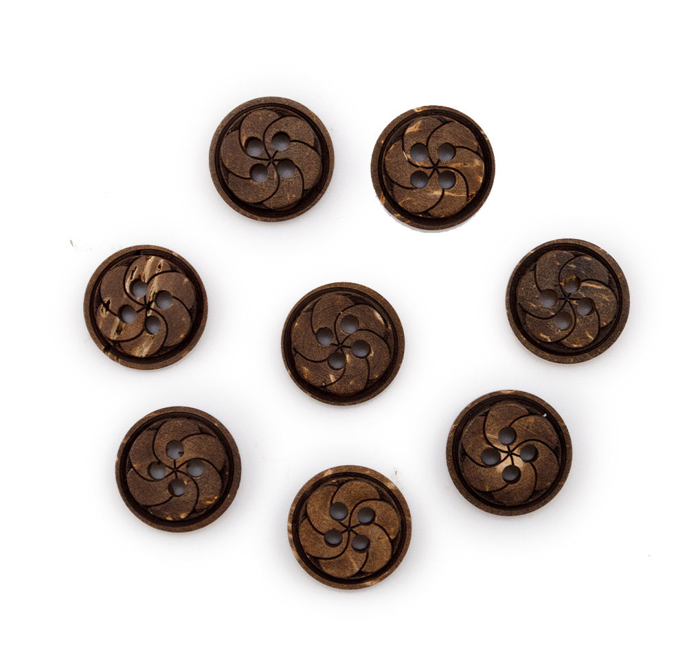 Midnight Blossom Coconut Wood Buttons