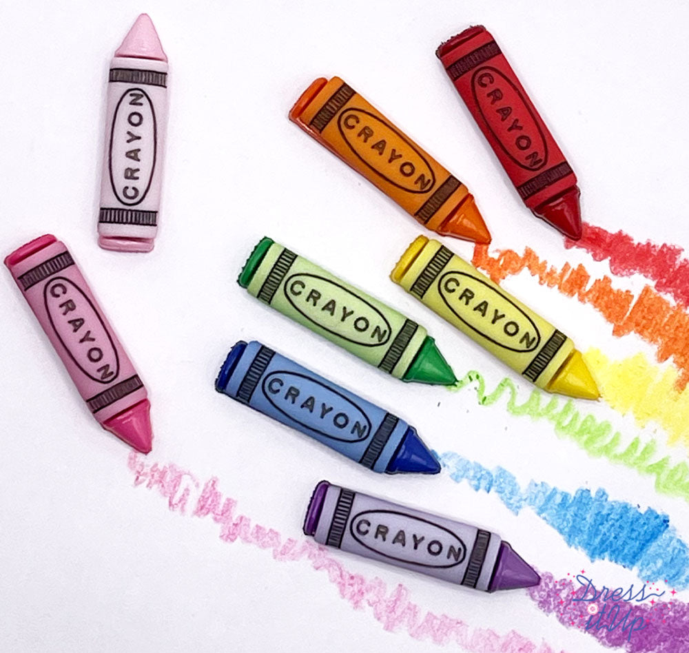 BF Crayons School Multi Color Buttons