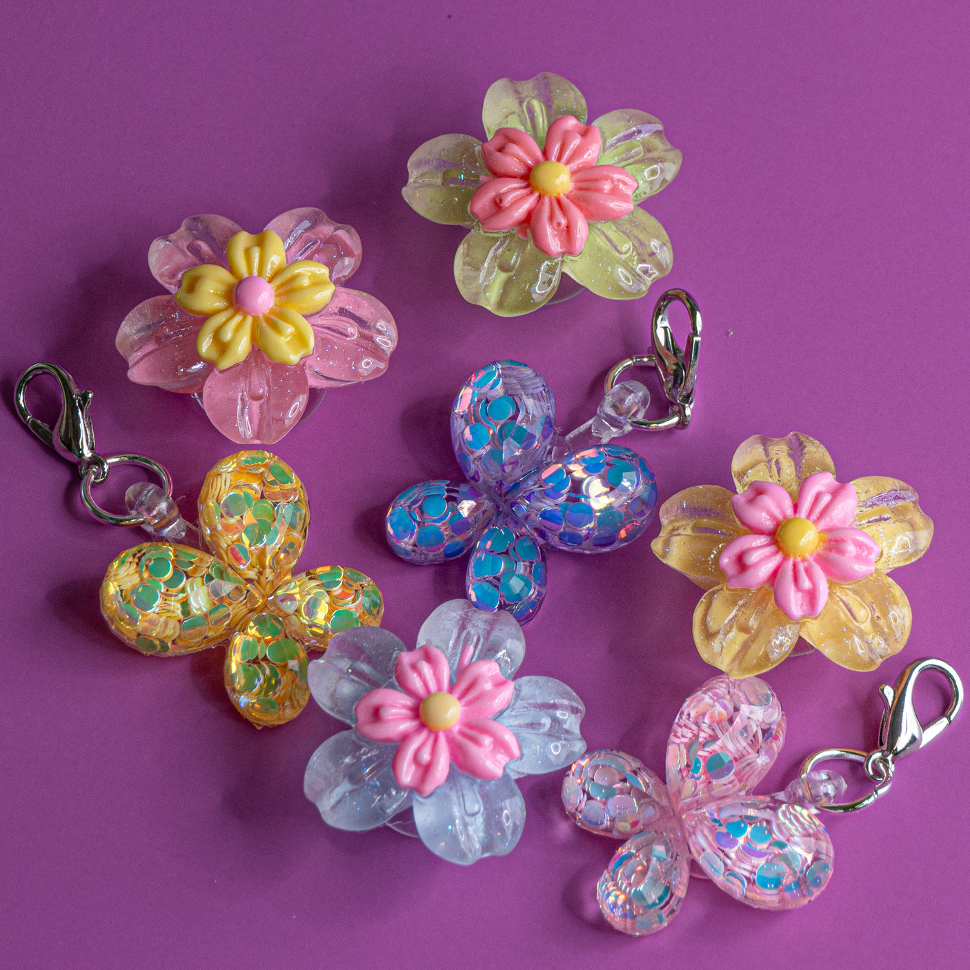 Shoe Charmz Set in Sparkle Flowers