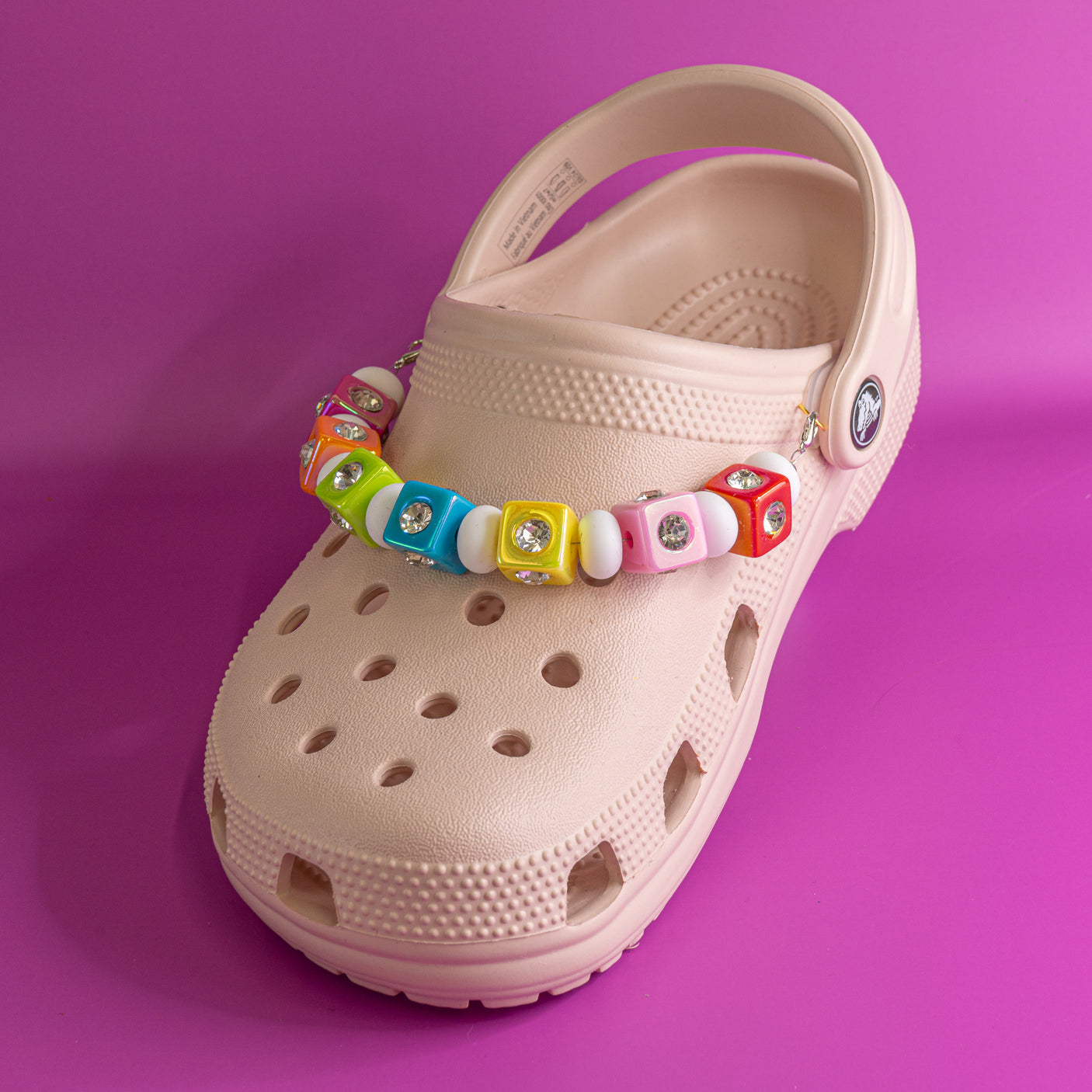 Acrylic Beaded Shoe Charm Pair in Color POP